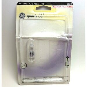 50W 12V Quartz 50 Halogen Bulb 2-Pin Base GY6.35 Type T3 Tubular Shape Clear GE